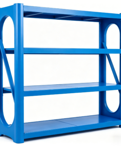 Blue heavy-duty carbon steel vertical warehouse shelf